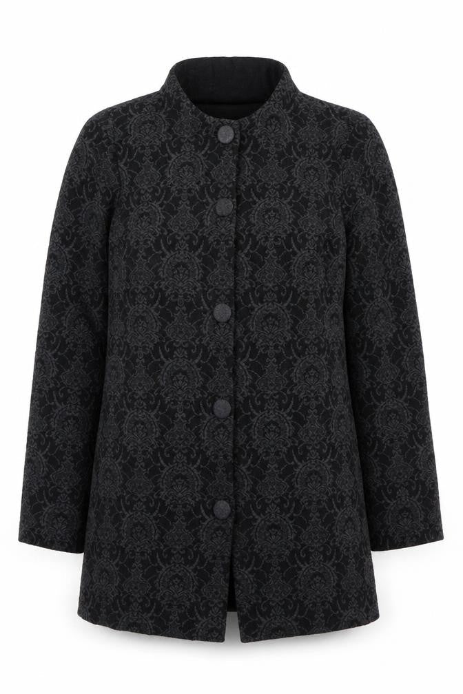 Berkertex Womens Grey Round Neck Floral Acrylic Cardigan Jumper Size 12