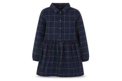 SheIn Womens Blue Plaid Cotton Fit & Flare  Size S  Collared
