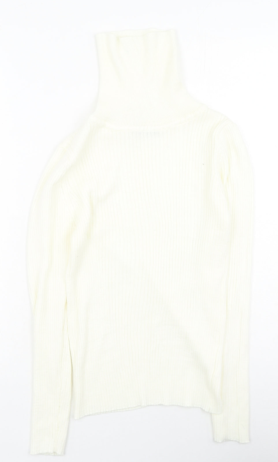 I SAW IT FIRST Womens Ivory High Neck  Polyester Pullover Jumper Size S