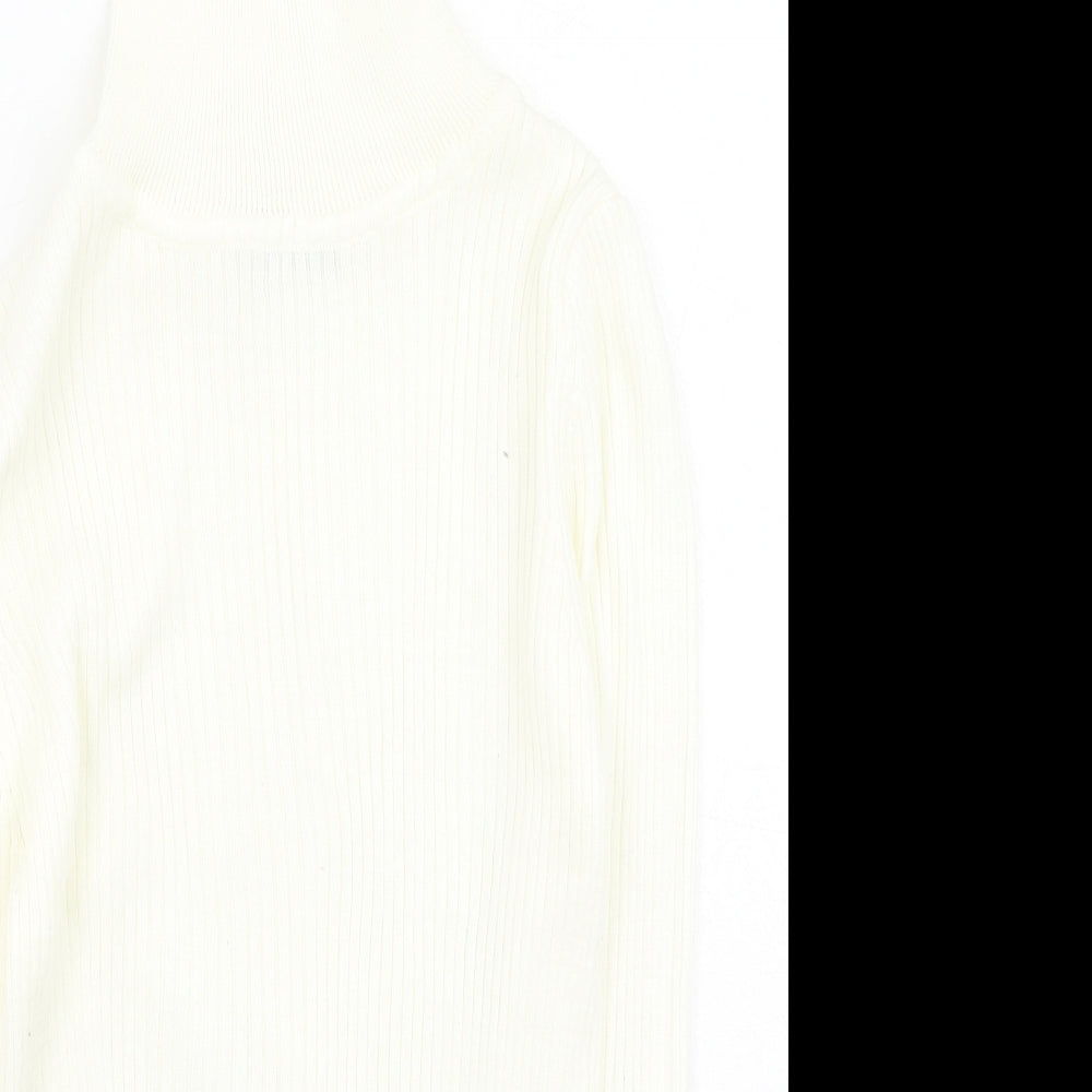 I SAW IT FIRST Womens Ivory High Neck  Polyester Pullover Jumper Size S