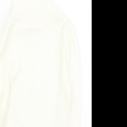 I SAW IT FIRST Womens Ivory High Neck  Polyester Pullover Jumper Size S