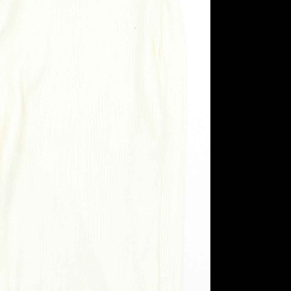 I SAW IT FIRST Womens Ivory High Neck  Polyester Pullover Jumper Size S