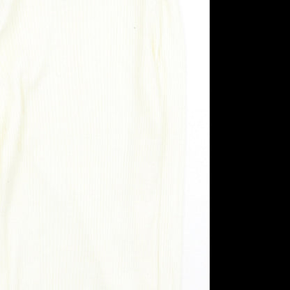 I SAW IT FIRST Womens Ivory High Neck  Polyester Pullover Jumper Size S