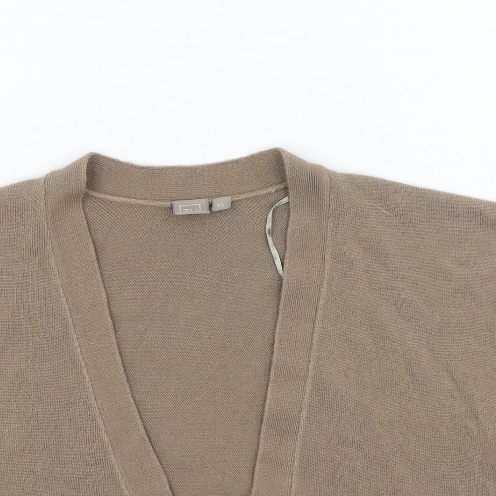 Womens UK Size 12 TU Brown Cardigan Jumper
