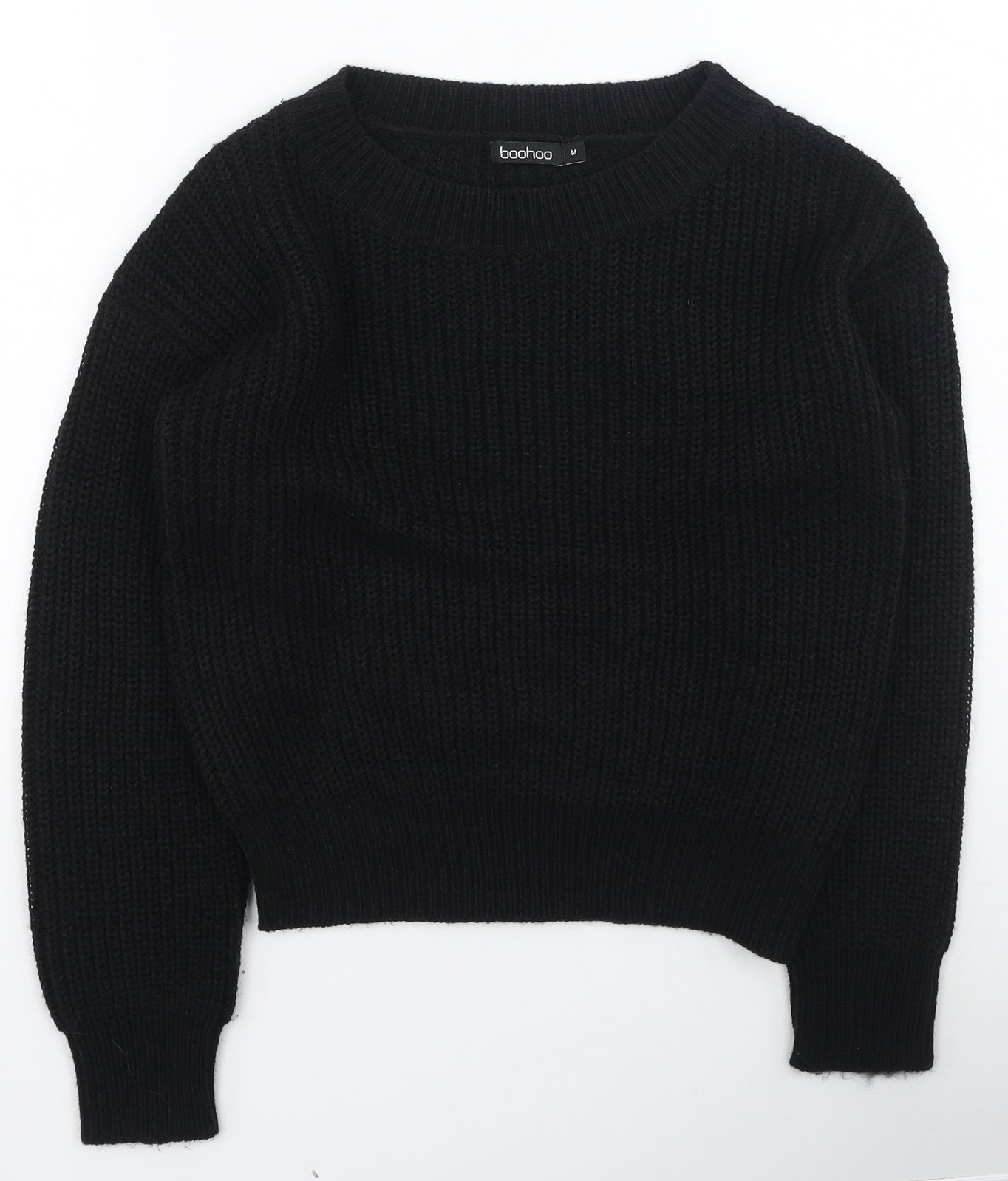 Womens UK Size M Boohoo Black Pullover Jumper