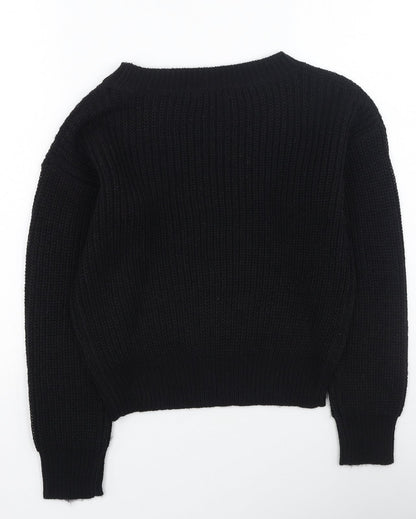 Womens UK Size M Boohoo Black Pullover Jumper