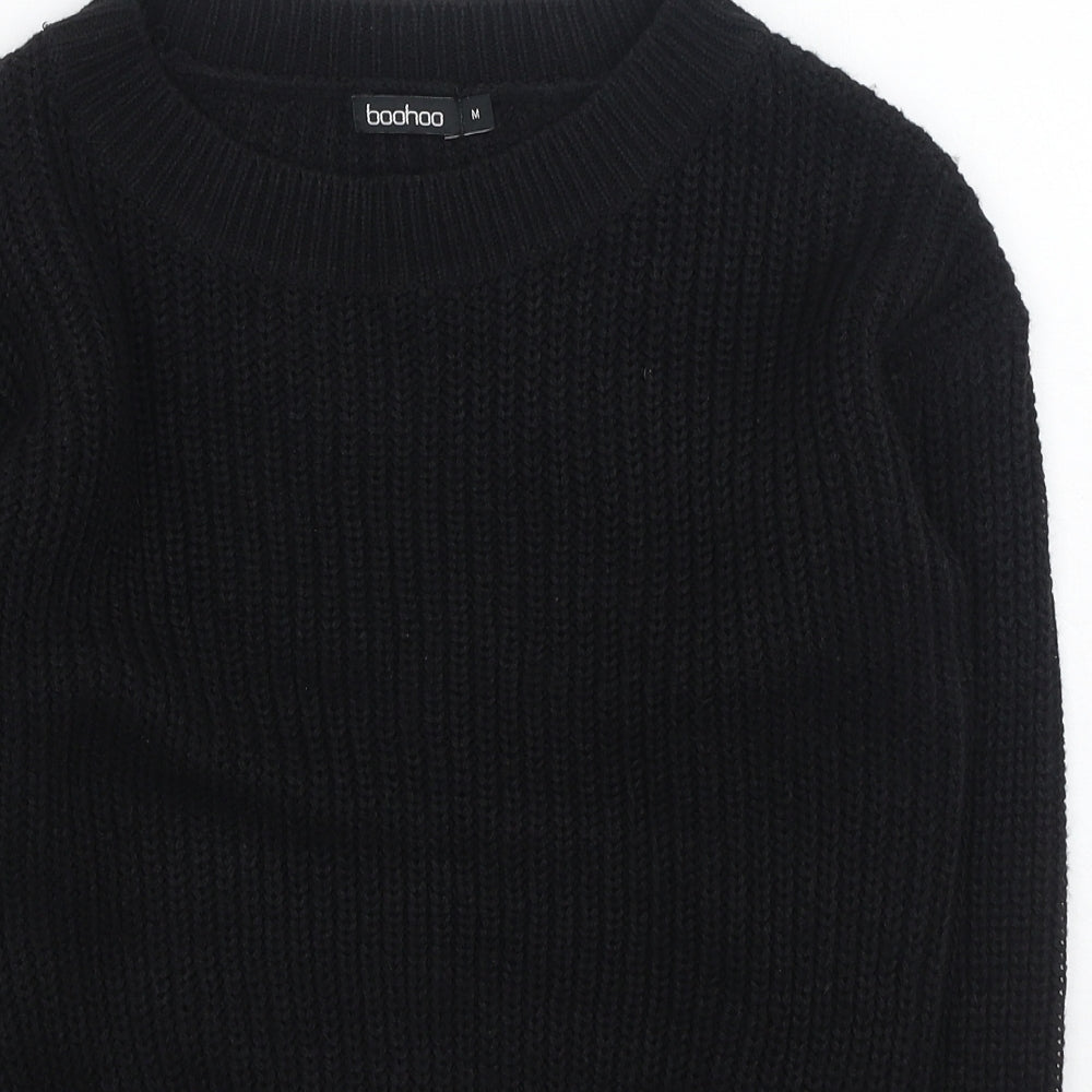 Womens UK Size M Boohoo Black Pullover Jumper