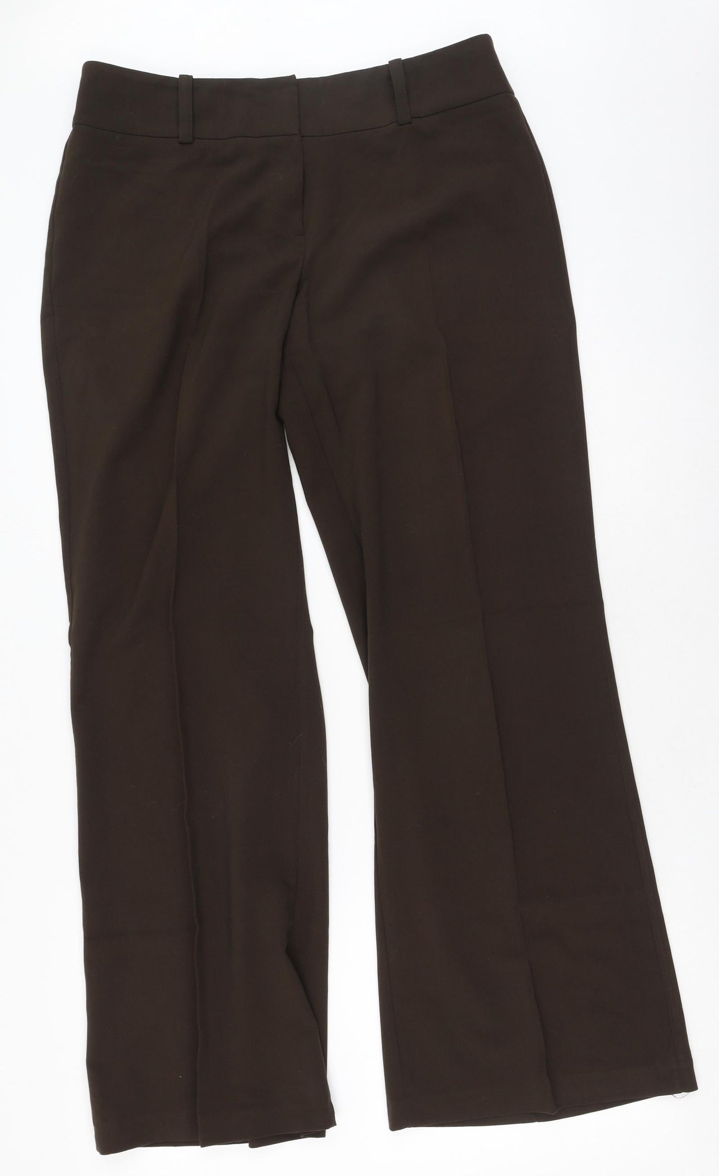 AMARANTO Womens Brown  Polyester Trousers  Size 12 L30 in Regular