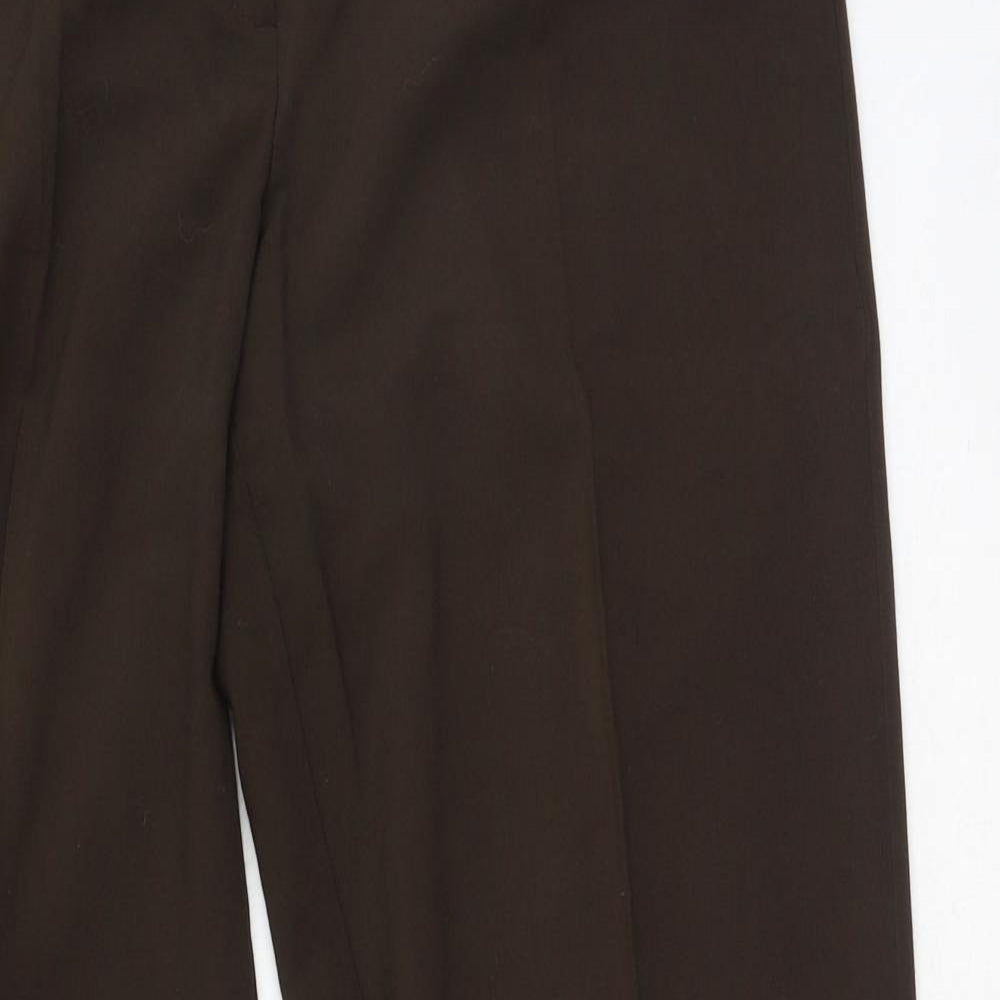 AMARANTO Womens Brown  Polyester Trousers  Size 12 L30 in Regular