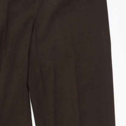 AMARANTO Womens Brown  Polyester Trousers  Size 12 L30 in Regular