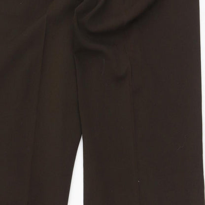 AMARANTO Womens Brown  Polyester Trousers  Size 12 L30 in Regular