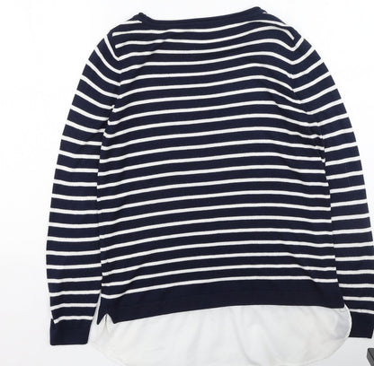 George  Womens Multicoloured Round Neck Striped Viscose Pullover Jumper Size 14