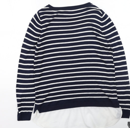 George  Womens Multicoloured Round Neck Striped Viscose Pullover Jumper Size 14