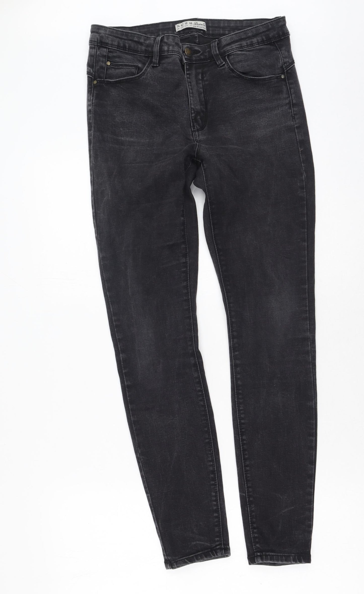 Denim & Co. Womens Grey  Cotton Skinny Jeans Size 14 L28 in Regular