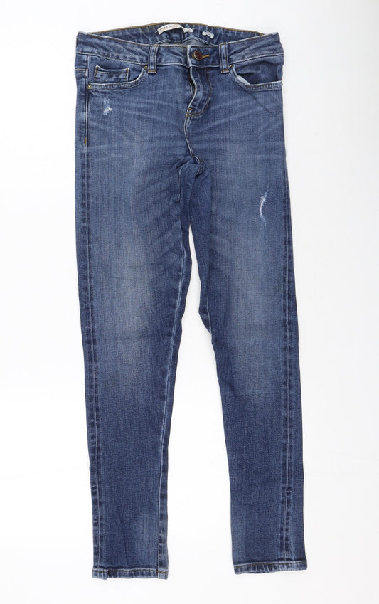 Zara Womens Blue  Cotton Mom Jeans Size 36 L27 in Regular