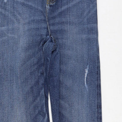 Zara Womens Blue  Cotton Mom Jeans Size 36 L27 in Regular