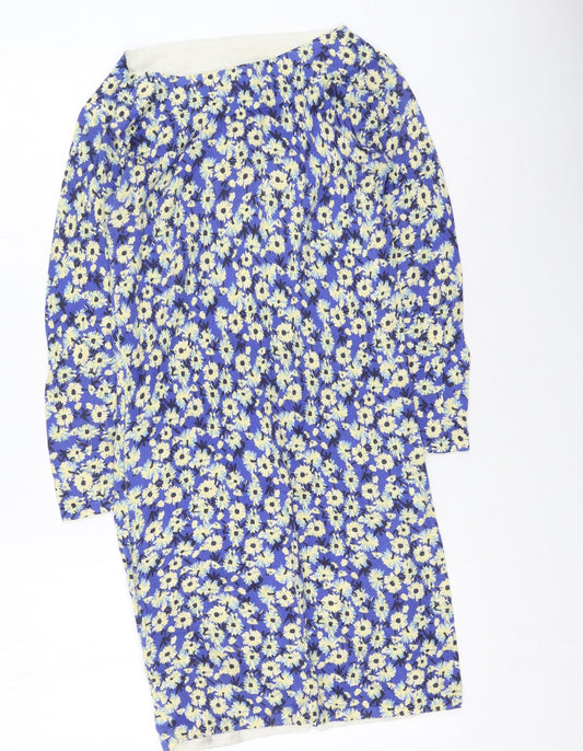 NEXT Womens Multicoloured Floral Cotton Jumper Dress  Size 8  Round Neck