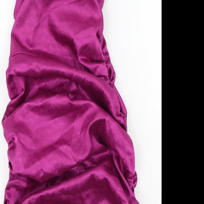 PRETTYLITTLETHING Womens Purple  Polyester Bodycon  Size 8  Round Neck