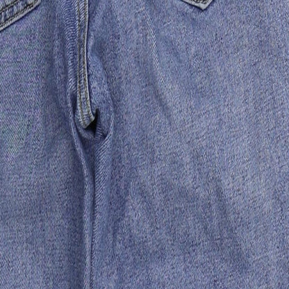 Topshop Womens Blue  Cotton Straight Jeans Size 24 in L21 in Regular Button - Distressed Hem
