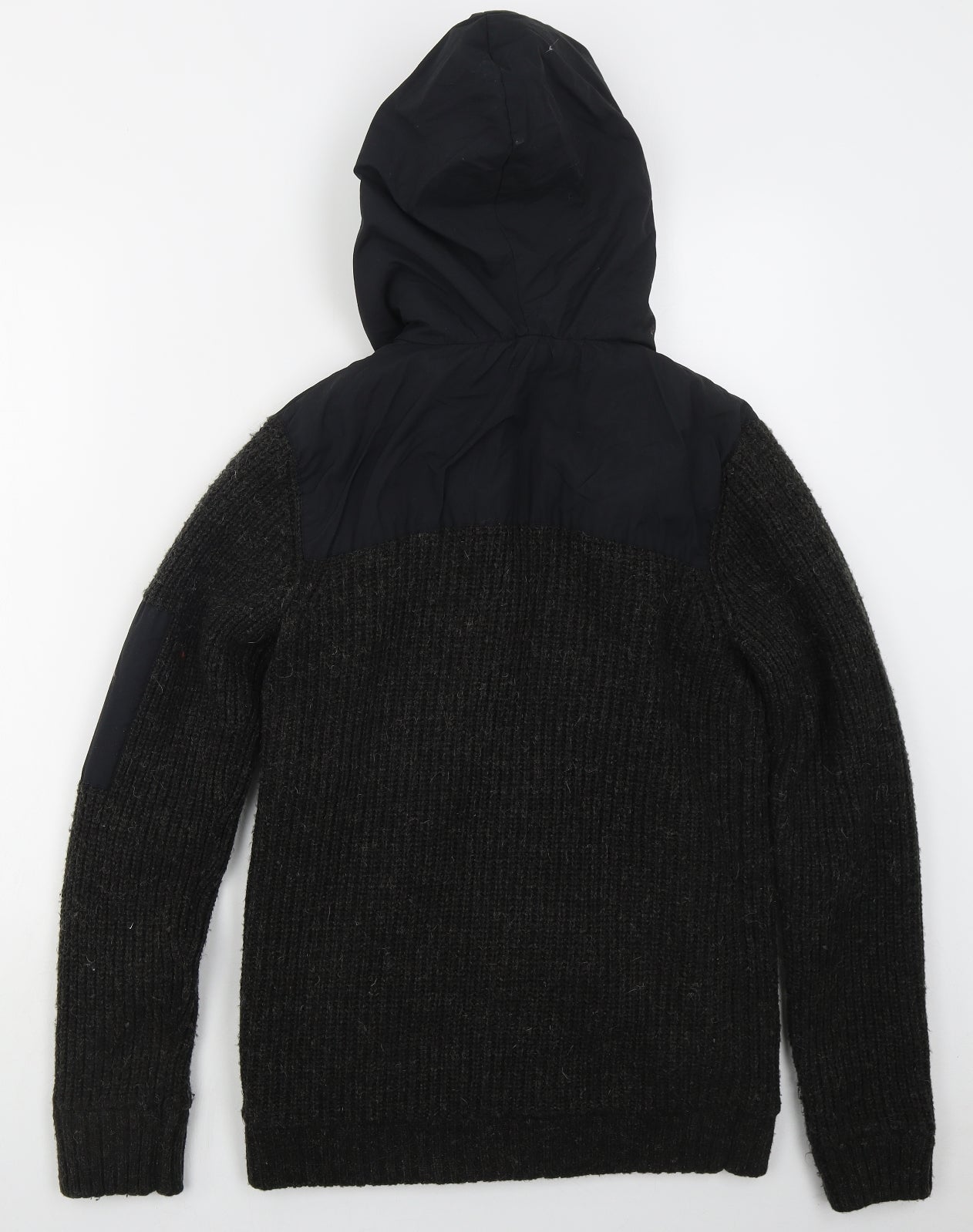 D Code Mens Grey  Acrylic Full Zip Hoodie Size S