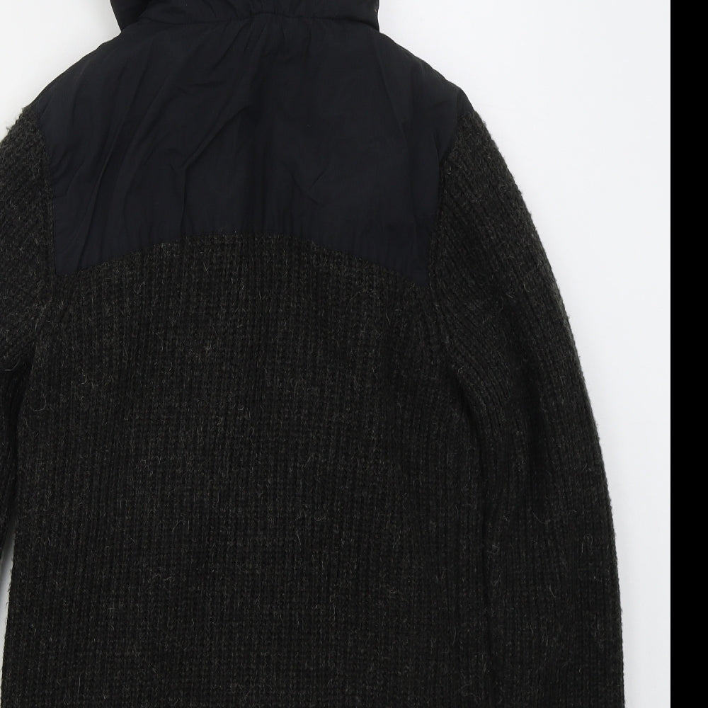 D Code Mens Grey  Acrylic Full Zip Hoodie Size S