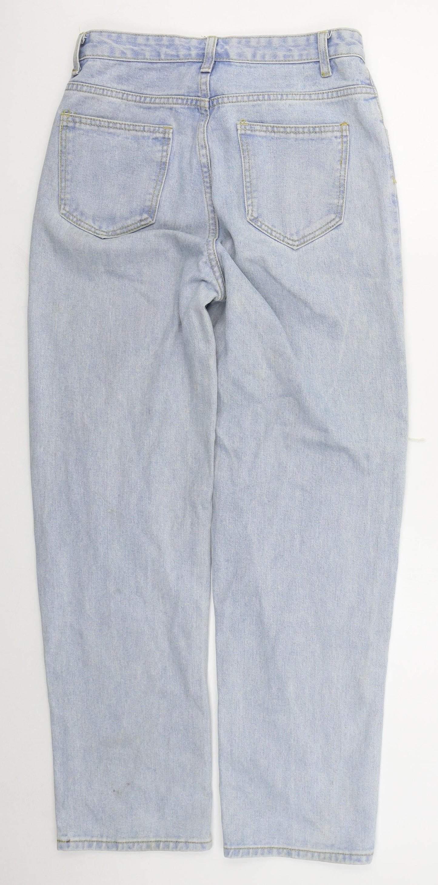 SheIn Womens Blue  Cotton Straight Jeans Size S L29 in Regular Button