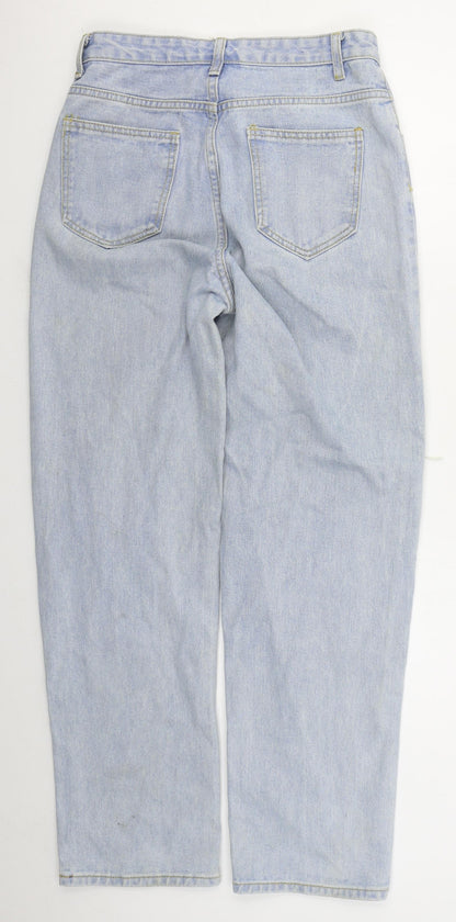 SheIn Womens Blue  Cotton Straight Jeans Size S L29 in Regular Button