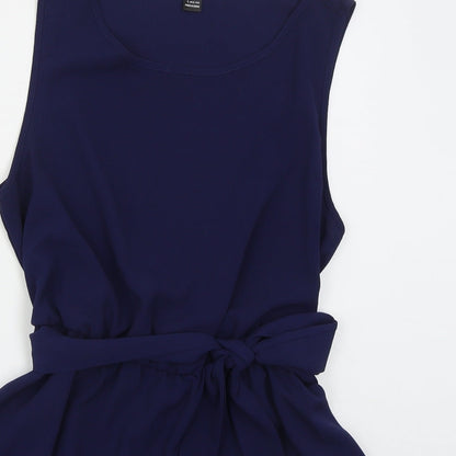 SheIn Womens Blue  Polyester Basic Blouse Size L Boat Neck