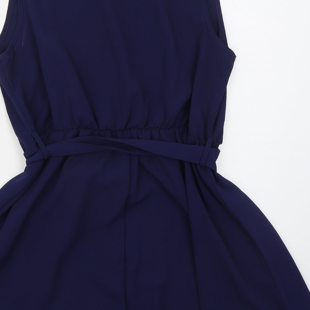 SheIn Womens Blue  Polyester Basic Blouse Size L Boat Neck