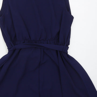 SheIn Womens Blue  Polyester Basic Blouse Size L Boat Neck