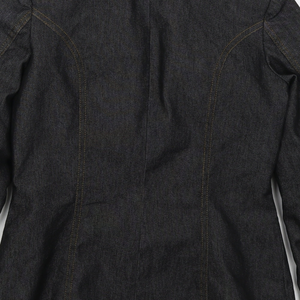 H&M Womens Blue  Cotton Jacket Suit Jacket Size M