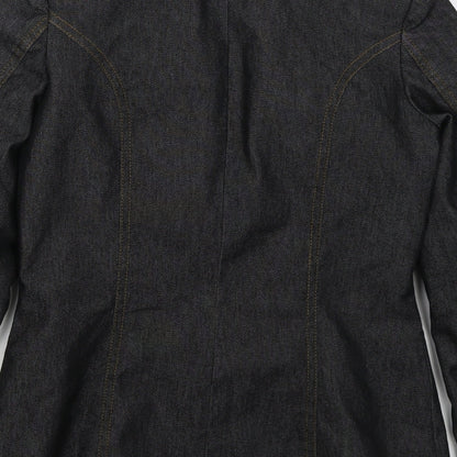 H&M Womens Blue  Cotton Jacket Suit Jacket Size M