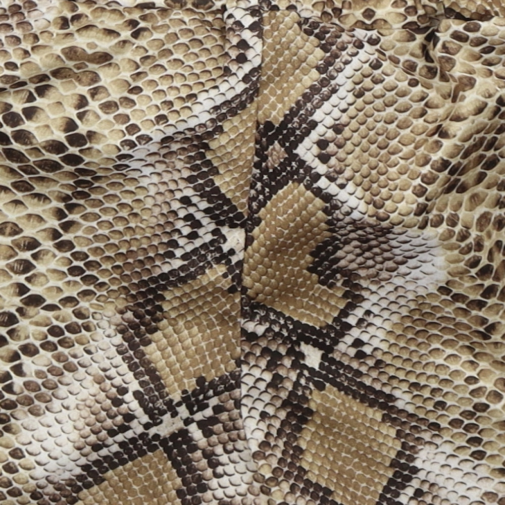 PRETTYLITTLETHING Womens Brown Animal Print Polyester Hot Pants Shorts Size 8  Regular