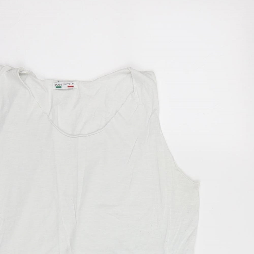 Womens UK Size M Made in Italy White Basic T-Shirt