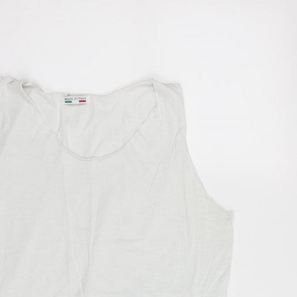 Womens UK Size M Made in Italy White Basic T-Shirt