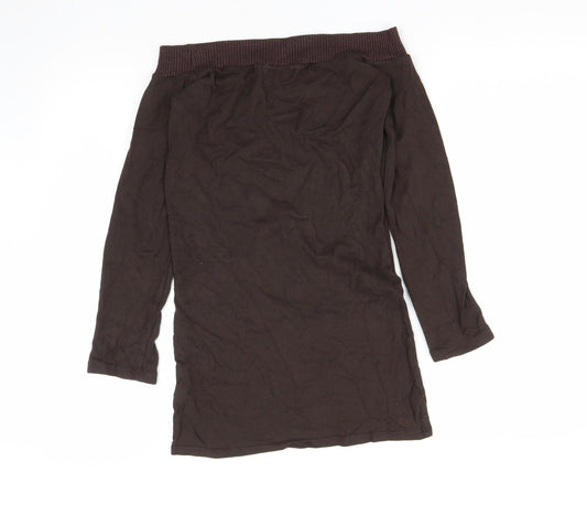 Womens UK Size M Zara Brown Pullover Jumper