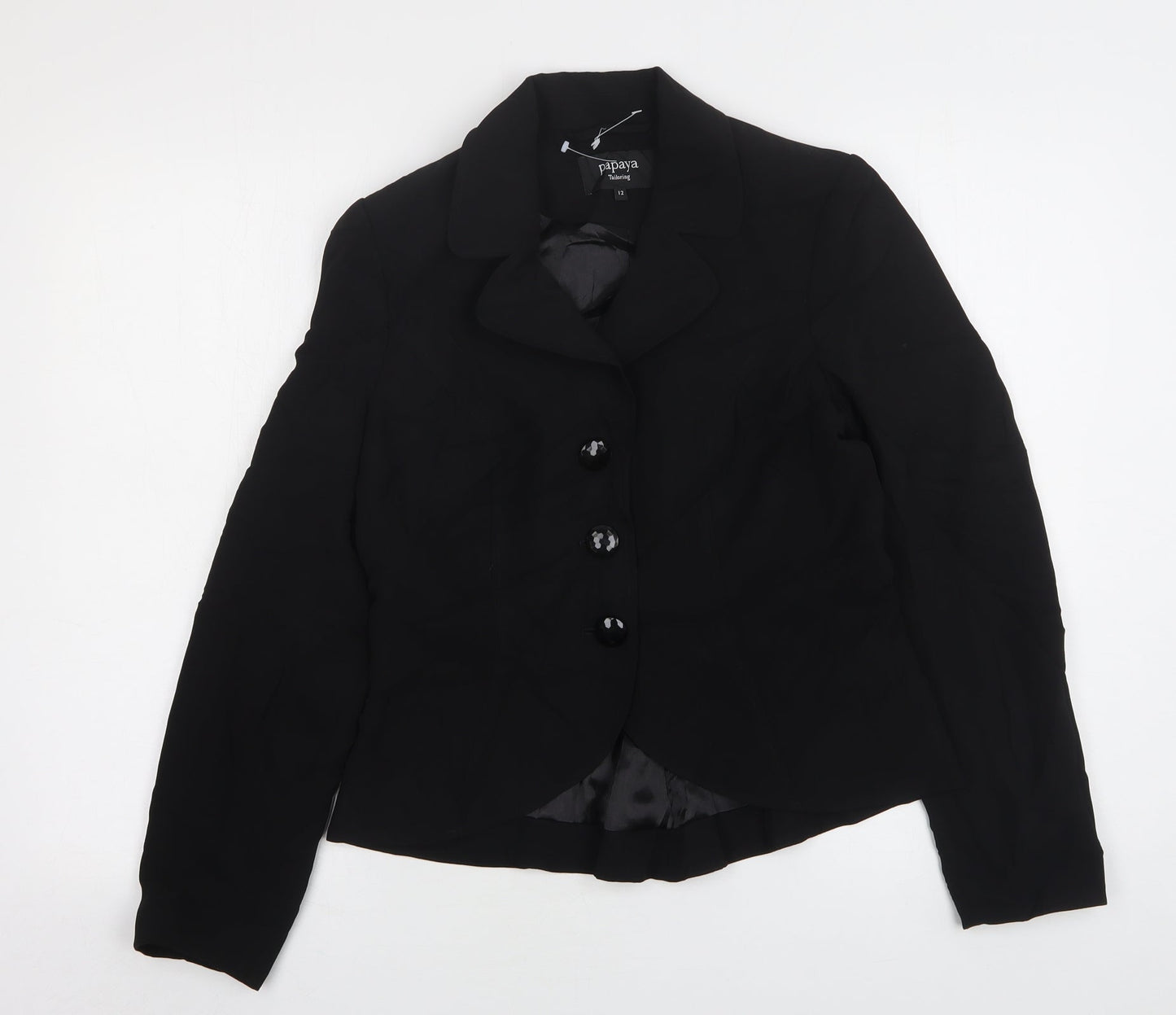 Papaya Womens Black  Polyester Jacket Suit Jacket Size 12