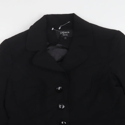 Papaya Womens Black  Polyester Jacket Suit Jacket Size 12