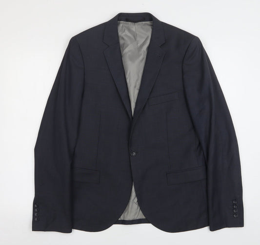 Mens UK Size 40 Topman Regular Blue Suit Jacket