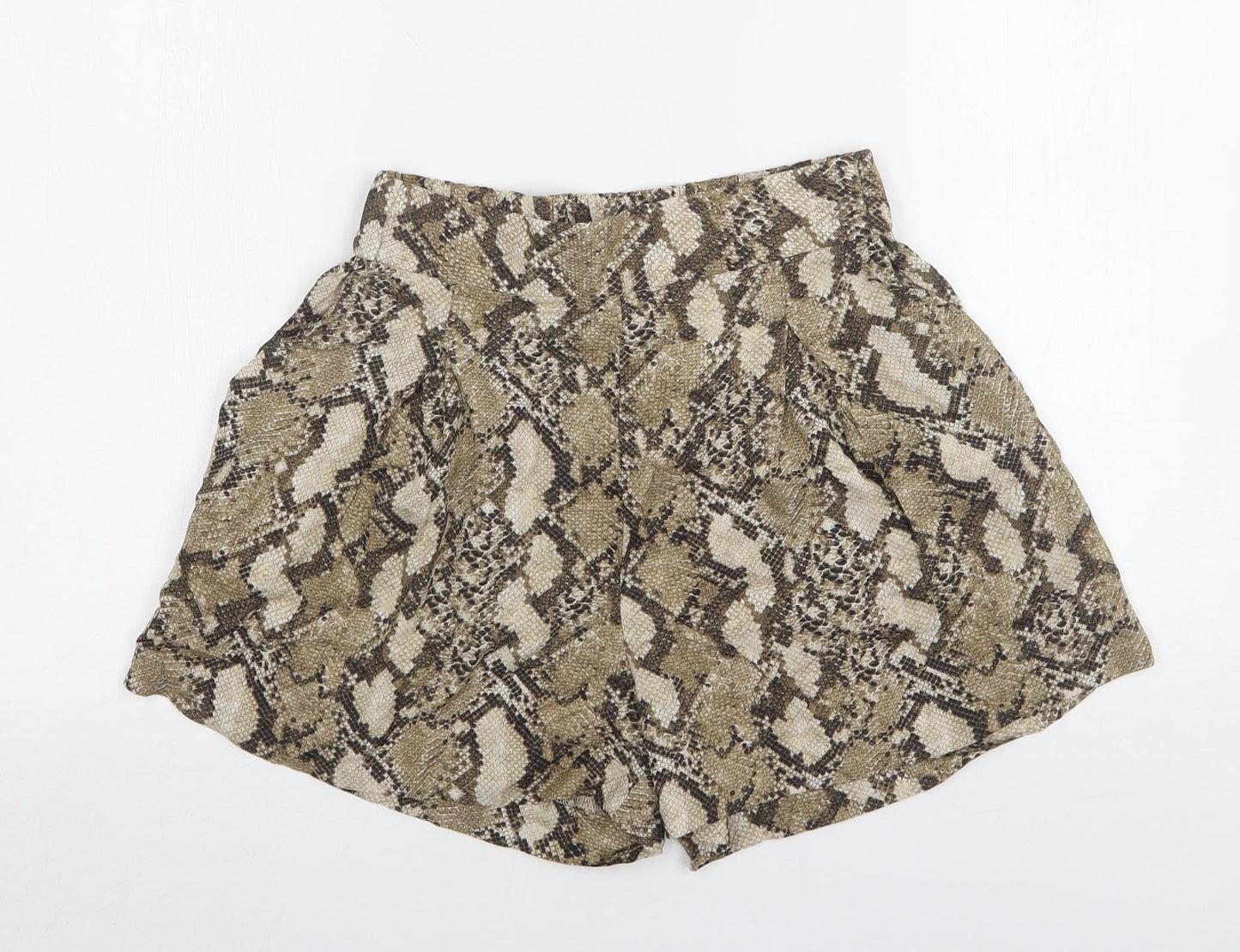H&M Womens Green Animal Print Viscose Mom Shorts Size 8 L4 in Regular