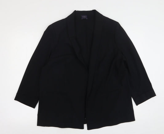 Marks and Spencer Womens Blue  Polyester Jacket Blazer Size 16