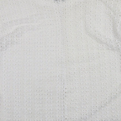 Peacocks Womens White Round Neck  Polyester Pullover Jumper Size 20