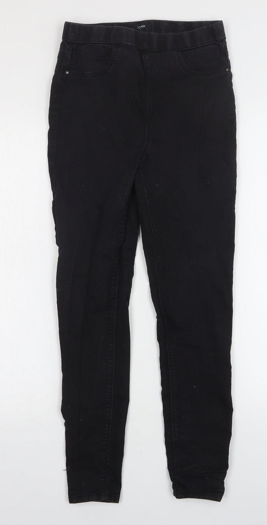 Matalan Womens Black  Cotton Jegging Jeans Size 8 L26 in Regular