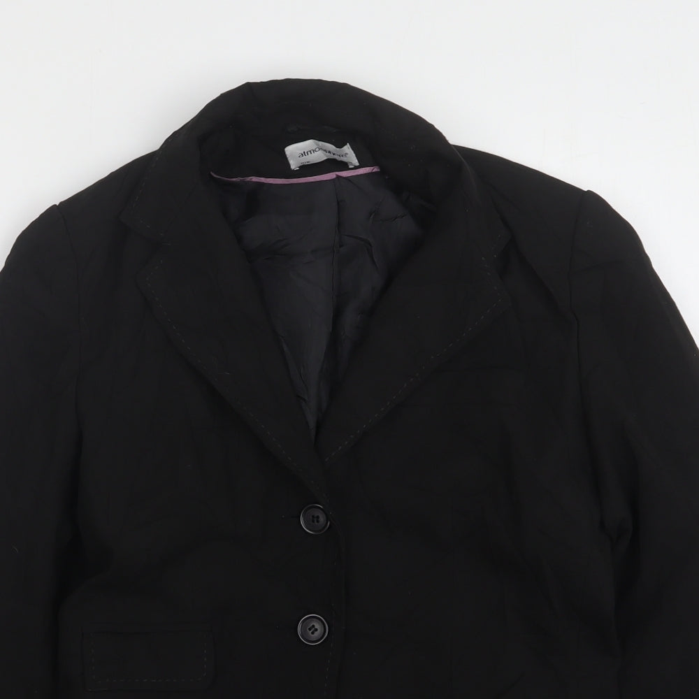Atmosphere Womens Black  Polyester Jacket Suit Jacket Size 8