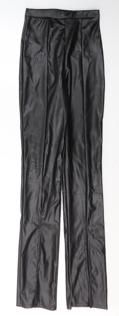 Womens UK Size 4 PRETTYLITTLETHING Regular Fit  Black Trousers