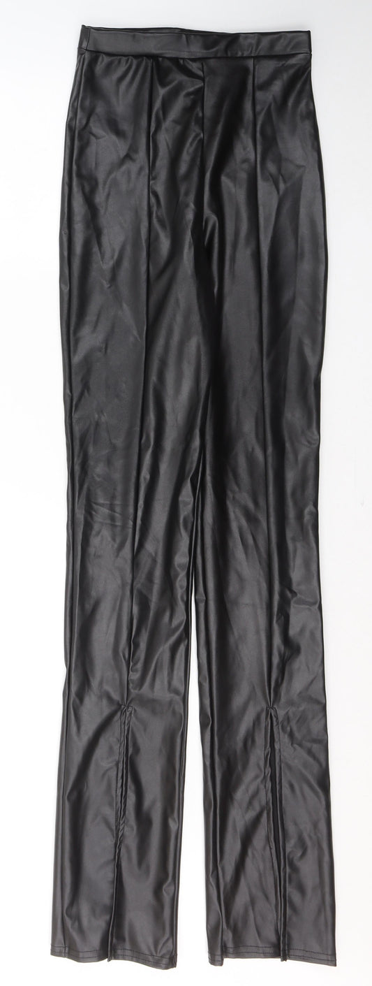 Womens UK Size 4 PRETTYLITTLETHING Regular Fit  Black Trousers