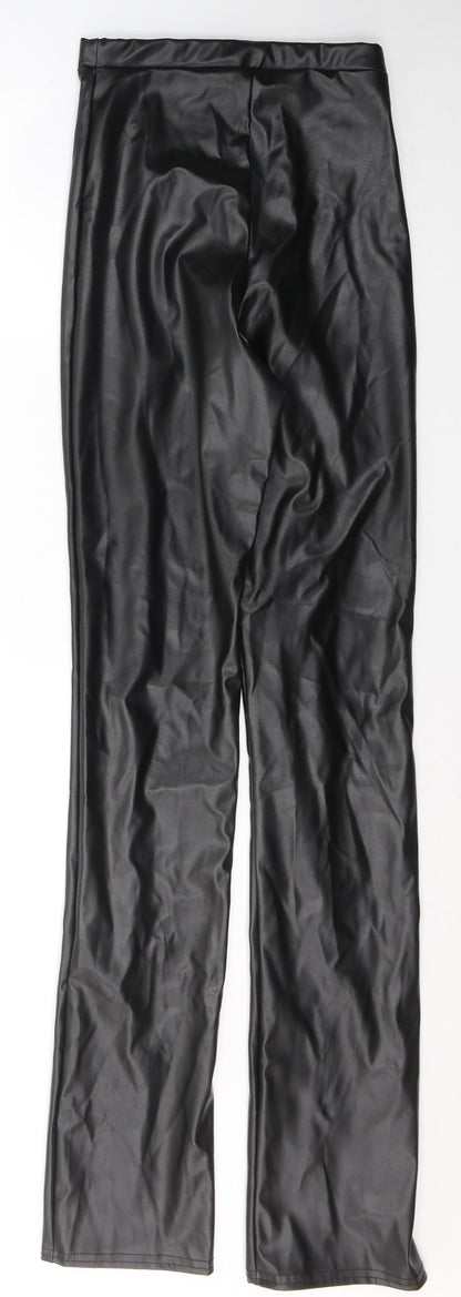 Womens UK Size 4 PRETTYLITTLETHING Regular Fit  Black Trousers