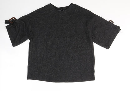 F&F Womens Grey  Polyester Jersey T-Shirt Size 8 Round Neck