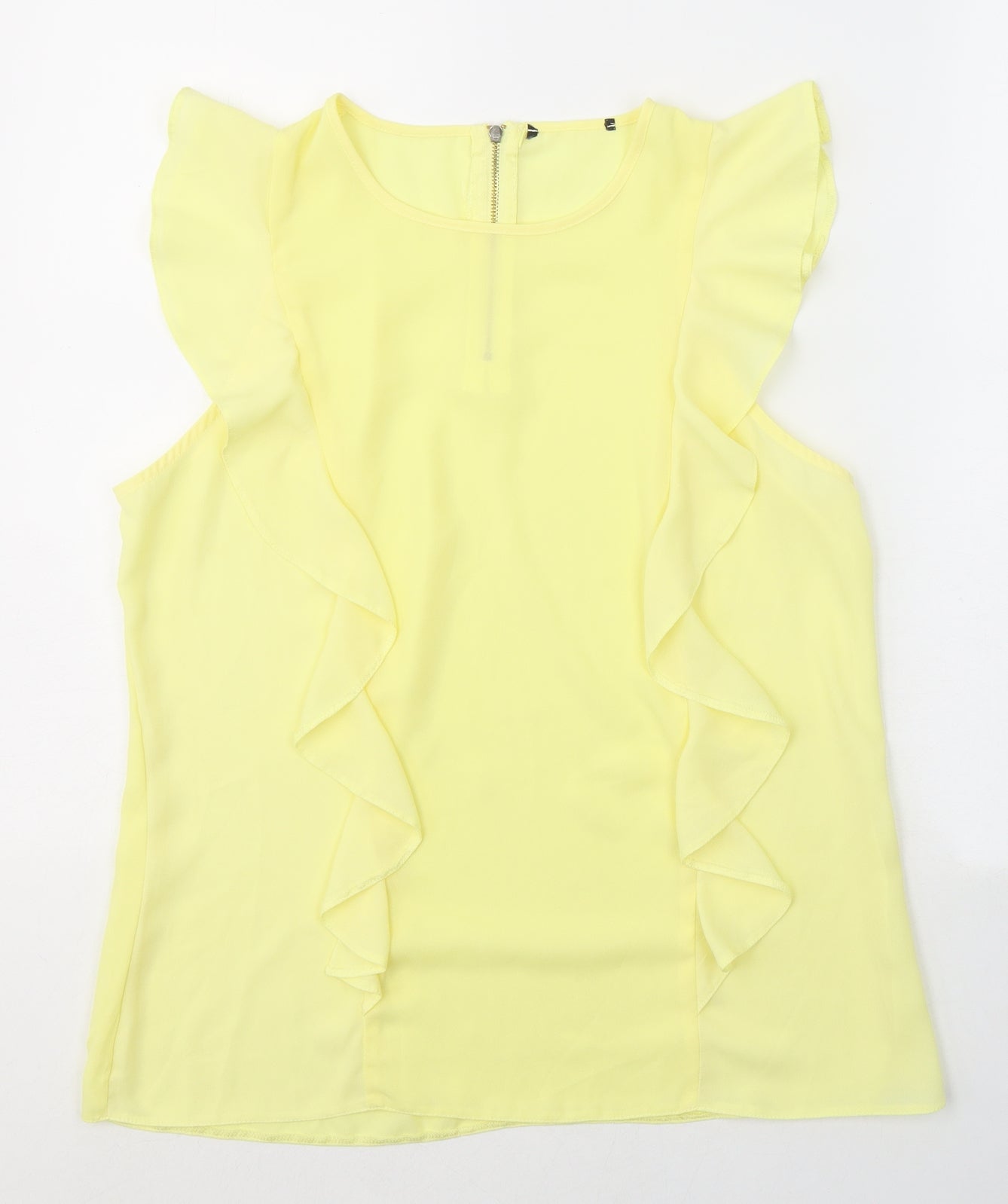 Womens UK Size M Preworn Yellow Basic Blouse
