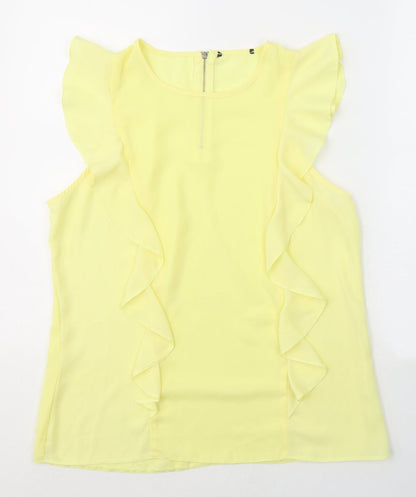 Womens UK Size M Preworn Yellow Basic Blouse